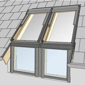 Raccord d'étanchéité Verrière d'Angle Double Velux EFJ 0022E Gris