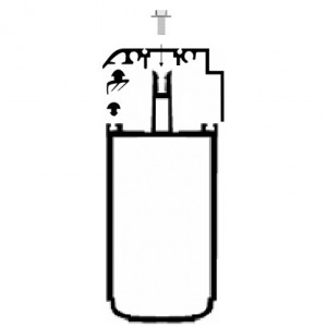 Kit Rive Profil Tube 121 + Capot - 16 mm - Alu - Longueur de 2 m à 7 m